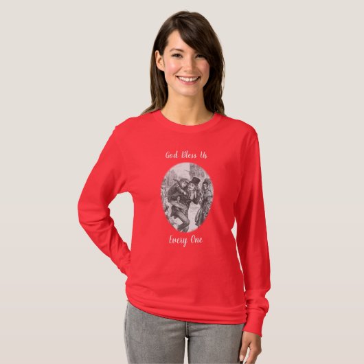 Bob Cratchit & Tiny Tim - Een kerstkarol T-shirt (Voorkant volledig)