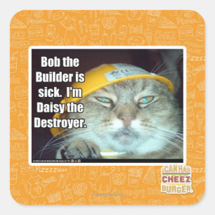 Bob de Bouwer is ziek Vierkante Sticker