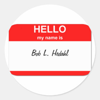 Bob L. Hedahl (bobbelhoofdpop) Ronde Sticker