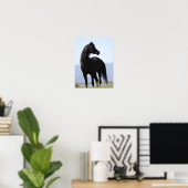 Bob Langrish | Black Arab Stallion Standing Poster (Thuiskantoor)