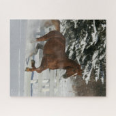 Bob Langrish | Chestnut in de sneeuw Legpuzzel (Horizontaal)