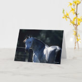 Bob Langrish | Dapple Gray Arab Headshot Backlit Kaart (Gele Bloem)