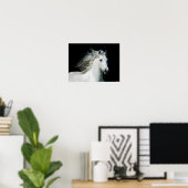 Bob Langrish | Grijze Andalucian Stallion Headshot Poster (Thuiskantoor)