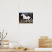 Bob Langrish | Grijze Andalucian Stallion Running Poster (Keuken)
