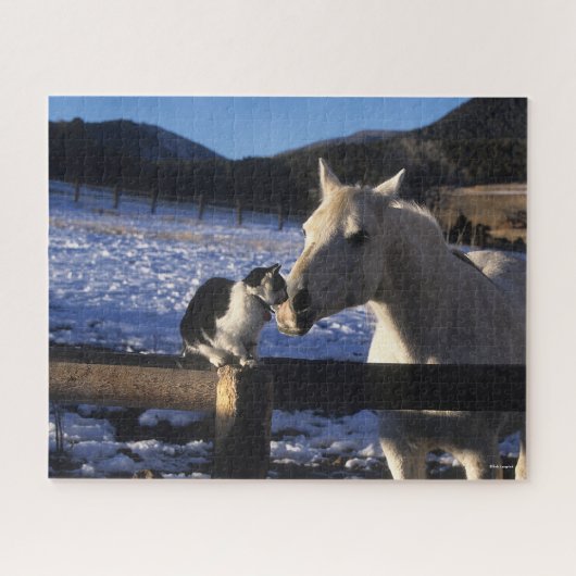 Bob Langrish | Paarden en katten in de sneeuw Legpuzzel (Horizontaal)