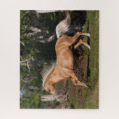 Bob Langrish | Palomino Lusitano Stallion Running Legpuzzel (Verticaal)