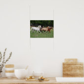 Bob Langrish | Vier pony's die samenwerken Poster (Keuken)