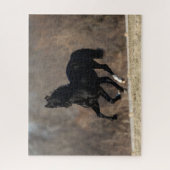 Bob Langrish | Zwarte Andalucian Stallion Running Legpuzzel (Verticaal)