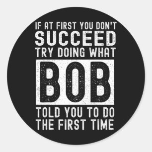 BOB Naam Gepersonaliseerde Verjaardag Leuk Kerstmi Ronde Sticker