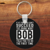 BOB Naam Gepersonaliseerde Verjaardag Leuk Kerstmi Sleutelhanger (Voorkant)