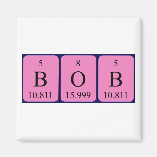 Bob periodieke table name magnet magneet (Voorkant)
