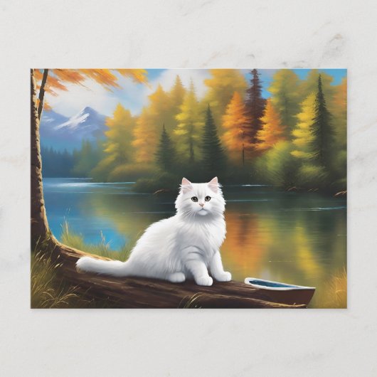 Bob Ross Style Cat Briefkaart (Voorkant)