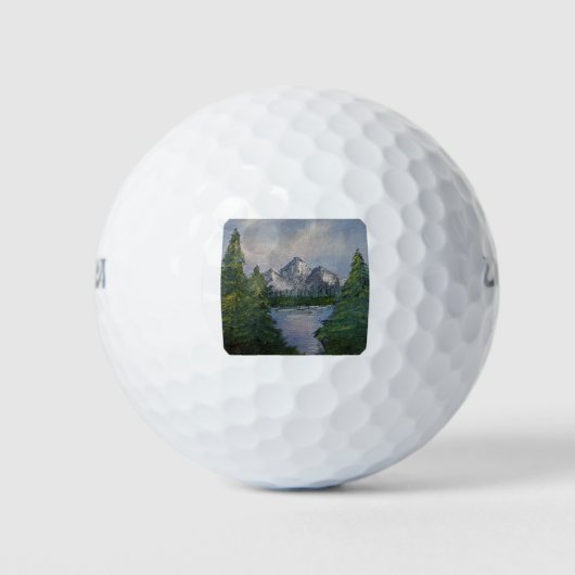 Bob Ross Style Painting #2 Golfballen (Voorkant)