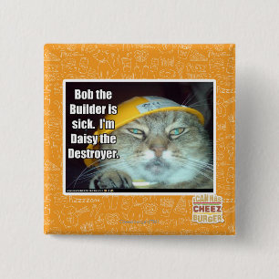 Bob the Builder is ziek Vierkante Button 5,1 Cm