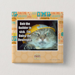 Bob the Builder is ziek Vierkante Button 5,1 Cm