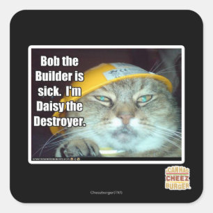 Bob the Builder is ziek Vierkante Sticker