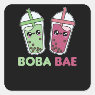 Boba Bae - Bubble Tea Kawaii Boba Tea Love Vierkante Sticker
