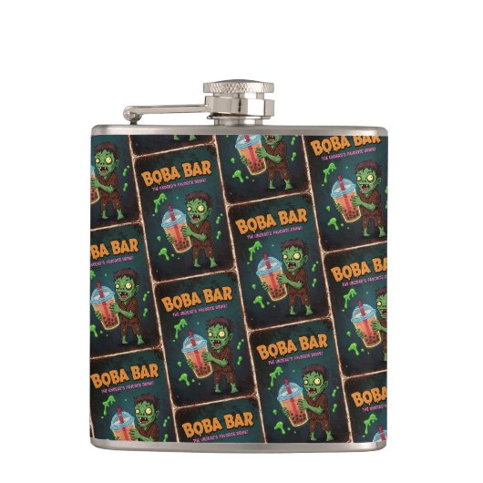 Boba Bar – De favoriete drank van de ondood! Fles Heupfles (Voorkant)
