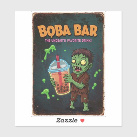 Boba Bar – The Undead’s Favorite Vinyl Sticker (Feuille)
