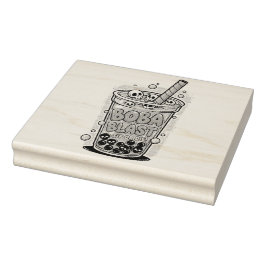 Boba Blast – Sip or Die! Wood Art Stamp Rubberstempel
