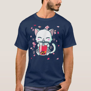 Boba Boba Cat Drink Boba Cute Anime Girl Kawai T-shirt