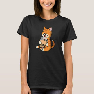Boba Bubble Melk Thee Gember Kat Huisdier T-shirt
