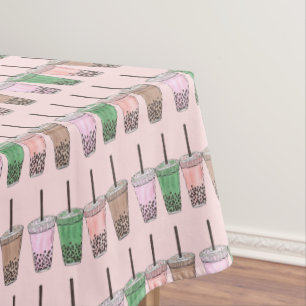 Boba Bubble Tapioca Pearl Milk Tea Drink Foodie Tafelkleed