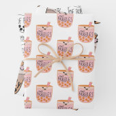 Boba Bubble Tea Cute and Funny Inpakpapier Vel (In situ)