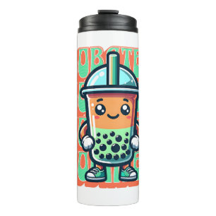 Boba Bubble Tea Kawaii Schattigee Cartoon Thermosbeker