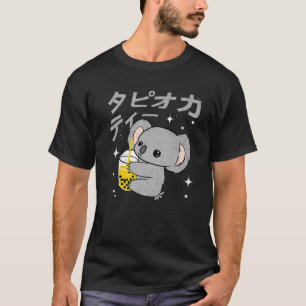 Boba Bubble Tea Lover Kawaii Koala Japanse woorden T-shirt