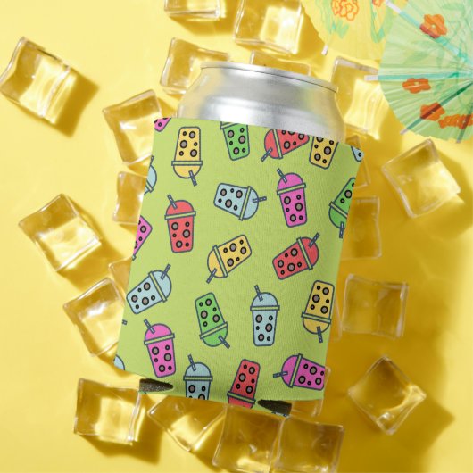 Boba Bubble Tea Pattern Blikjeskoeler (Insitu Zomer)