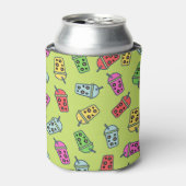 Boba Bubble Tea Pattern Blikjeskoeler (Blikje Voorkant)
