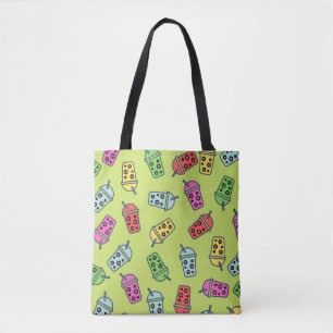 Boba Bubble Tea Pattern Draagtas