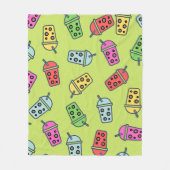 Boba Bubble Tea Pattern Fleece Deken (Voorkant)