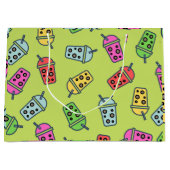 Boba Bubble Tea Pattern Groot Cadeauzakje (Voorkant)