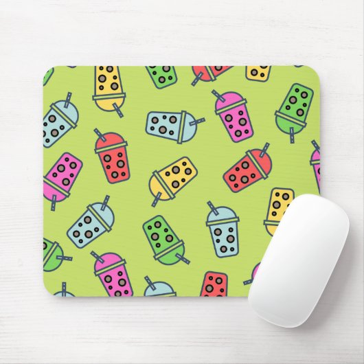 Boba Bubble Tea Pattern Muismat (Met muis)
