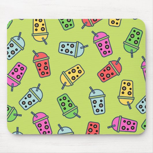 Boba Bubble Tea Pattern Muismat (Voorkant)