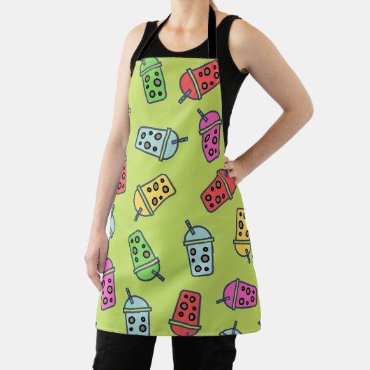 Boba Bubble Tea Pattern Schort (Insitu)