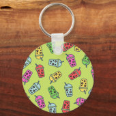 Boba Bubble Tea Pattern Sleutelhanger (Voorkant)