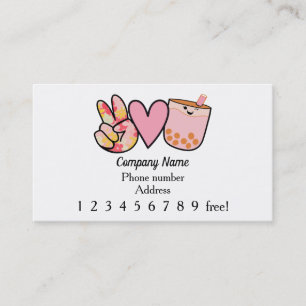 Boba Bubble Tea Reward Kaart