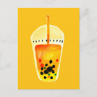 Boba Bubble theekunst illustratie Briefkaart