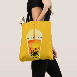 Boba Bubble theekunst illustratie Draagtas