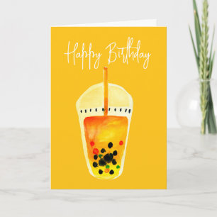 Boba Bubble theekunst illustratie Kaart