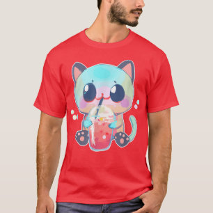 Boba Cat Drink brabbelTea Anime Neko Kawaii T-shirt