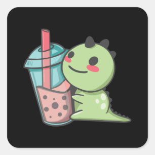BOBA DINOSAUR VIERKANTE STICKER