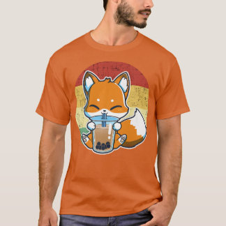 Boba Fox Drink Kawaii T-shirt