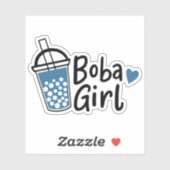 Boba Girl Cute Tea Amateurs Sticker de nouveauté (Feuille)