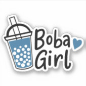 Boba Girl Cute Tea Amateurs Sticker de nouveauté (Devant)