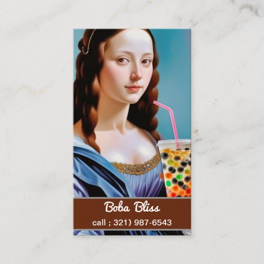 Boba Lisa - Bold Bubble Tea  Visitekaartje (Voorkant)