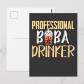 Boba Melk Thee Drinker Kawaii Cute Bubble Thee Briefkaart (Voorkant / Achterkant)